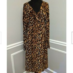 Norma Kamali Animal Print Vneck Wrap Dress